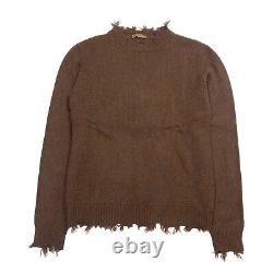 Etro 100% Cashmere Distressed Knit Brown Medium