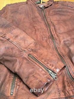 Excellent Camel Active XL 50in Distressed Soft Leather Motorcycle Jacket