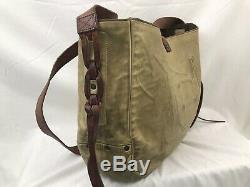 Extremely RARE RRL Bihlmaier Bag Distressed Tan Leather Rare Made In Italy