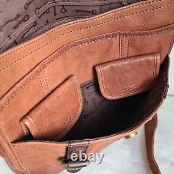 FOSSIL Leather Crossbody Bag Mens Travel Messenger Retro Distressed Brown Large