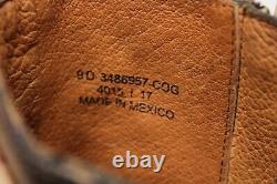 FRYE Chris Mens Inside Zip Ankle Boots 9 D Distressed Brown Leather Plain Toe