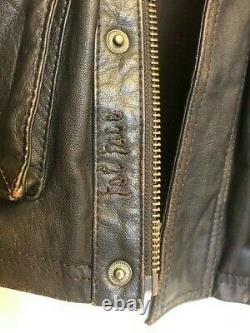 Fat Face Mens Brown Distressed Leather Jacket Large EXCELLENT