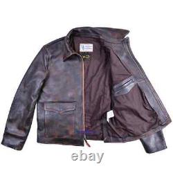 FiveStar Leather Crusader Jacket Steerhide Distressed Leather Brown