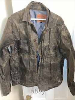 Freenote Cloth Riders Waxed Canvas Jacket Distressed Large Made In USA