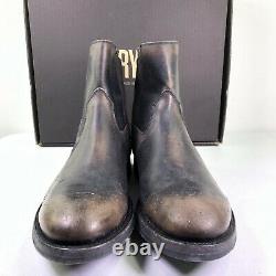 Frye Boots Bowery Inside Zip Leather Ankle Distressed Shoes $358