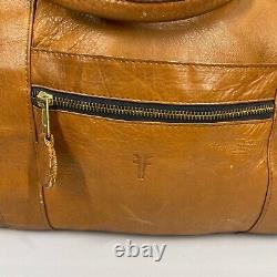 Frye Leather Large Overnight Bag Duffle Travel Tote Distressed Brown Bag