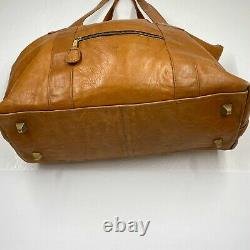 Frye Leather Large Overnight Bag Duffle Travel Tote Distressed Brown Bag