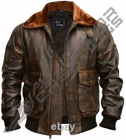 G1 WWll Distressed Bomber Leather Jacket, Aviator Pilot Real Leather Men Jacket