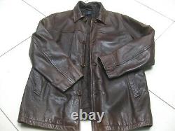 GAP distressed faded brown leather JACKET COAT BLAZER XL 44 46 48 soft western
