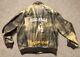 Gavin Brown Brown Distressed Leather Bomber Jacket With Back Motif Sz Xl / 42