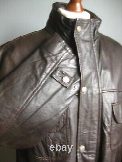 GENUINE LEATHER FIELD COAT JACKET XL 46 48 HIDEPARK soft distressed warm mens