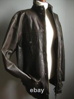 GENUINE LEATHER FIELD COAT JACKET XL 46 48 HIDEPARK soft distressed warm mens