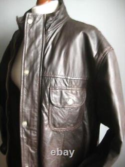 GENUINE LEATHER FIELD COAT JACKET XL 46 48 HIDEPARK soft distressed warm mens