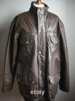 GENUINE LEATHER FIELD COAT JACKET XL 46 48 HIDEPARK soft distressed warm mens