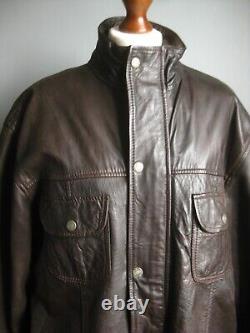 GENUINE LEATHER FIELD COAT JACKET XL 46 48 HIDEPARK soft distressed warm mens