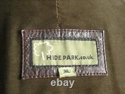 GENUINE LEATHER FIELD COAT JACKET XL 46 48 HIDEPARK soft distressed warm mens