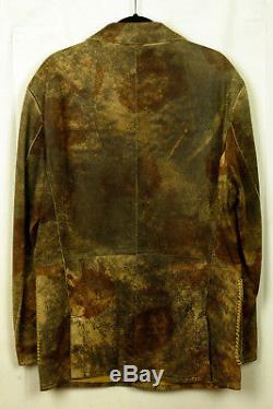 Gimo's Italy Exquisite Jacket In Distressed Lamb Suede 54 Eur Superb