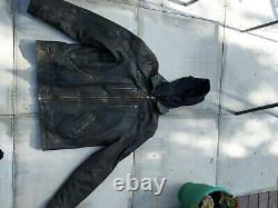 Gypsy Leather Jacket Large Brown Distressed Wanted 42 44 Chest Hoody Ykk