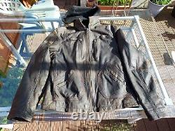 Gypsy Leather Jacket Large Brown Distressed Wanted 42 44 Chest Hoody Ykk
