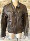 Gypsy Real Leather Brown Distressed Vintage Jacket Biker Casual Size M, Slimfit