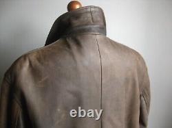 HELIUM biker LEATHER JACKET distressed bomber vintage 48 XL waxed soft real 50