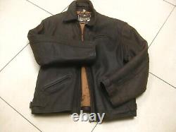 HELIUM biker LEATHER JACKET distressed bomber vintage 48 XL waxed soft real 50