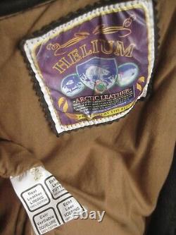 HELIUM biker LEATHER JACKET distressed bomber vintage 48 XL waxed soft real 50