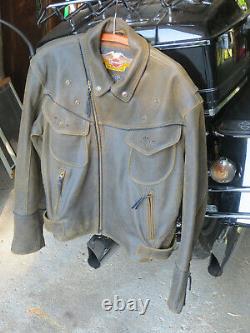 Harley Davidson Billings Brown Leather Jacket Mens Large LNWOT
