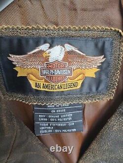 Harley Davidson?'Billings'? XXXL Brown Distressed Leather Jacket 3XL? Superb