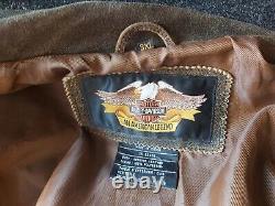 Harley Davidson?'Billings'? XXXL Brown Distressed Leather Jacket 3XL? Superb