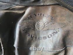 Harley Davidson?'Billings'? XXXL Brown Distressed Leather Jacket 3XL? Superb