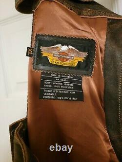 Harley Davidson Distressed Billings Brown Leather Chaps Mens XL New Rare Sturgis