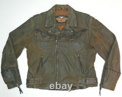 Harley Davidson Distressed Brown Leather Billings Jacket Large More Listed 132