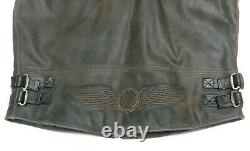 Harley Davidson Distressed Brown Leather Billings Vest Large More Hd In Store 45