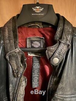 Harley Davidson Distressed Lambskin Leather Jacket 97131-16VM Size Medium