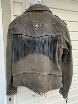Harley Davidson Distressed Leather Billings Jacket Woman Large Nice
