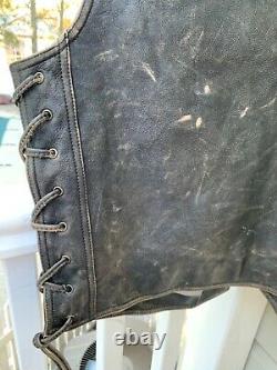 Harley Davidson Distressed Leather Panhead Vest Men Large Nice Rare