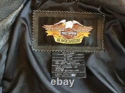 Harley Davidson Freedom Leather Studded Jacket Brown Distressed Mens XL WORN 1X