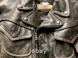 Harley Davidson Men's Billings Brown Leather Jacket Size S, Vintage