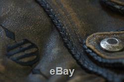 Harley Davidson Men's Billings Distressed Brown Leather Jacket Winged HD Logo M