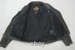 Harley Davidson Men's Billings Studded Eagle Distressed Brown Leather Jacket M