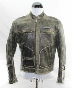 Harley Davidson Men's Brown Distressed Leather Vintage Jacket L