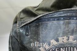 Harley Davidson Men's Brown Distressed Leather Vintage Jacket L