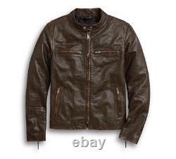 Harley Davidson Men's Distressed Print Leather Jacket 97015-20VH/000L