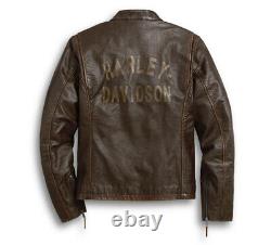 Harley Davidson Men's Distressed Print Leather Jacket 97015-20VH/000L