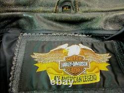 Harley Davidson Men's HD Distressed Brown Leather Jacket XL