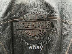 Harley Davidson Men's ROADWAY Brown Distressed Leather Jacket X-Large Rare