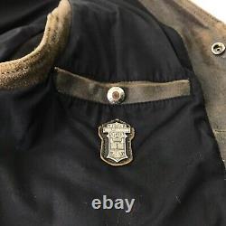 Harley-Davidson Mens Leather Vest Rare Ltd Edition Distressed Brown Snap Front L