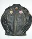 Harley Davidson Mens Vintage Distressed Leather Jacket Studs, Patches Medium