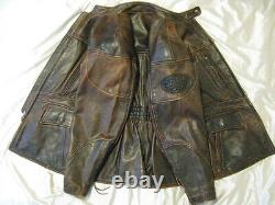 Harley Davidson Motorcycle Leather Jacket Brown factory Distressed Womens M